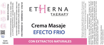 Crema para masaje 500 Gr. EFECTO FRIO PRODUCTO PROFESIONAL