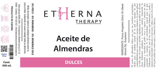 Aceite puro de almendras dulces 500 ml.