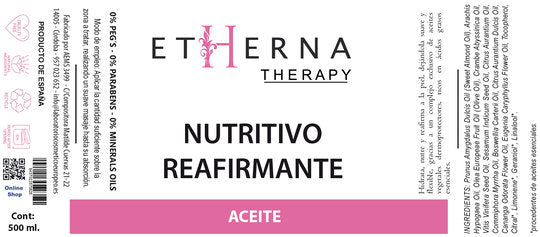 Aceite para masaje Nutritivo-Reafirmante 500 ml.