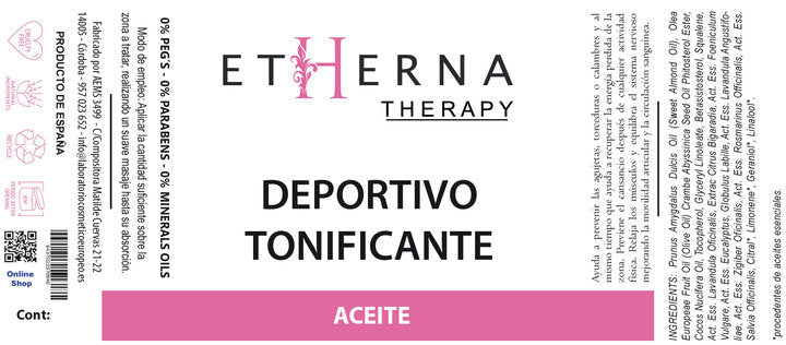 Aceite Deportivo-Tonificante 500 ml.