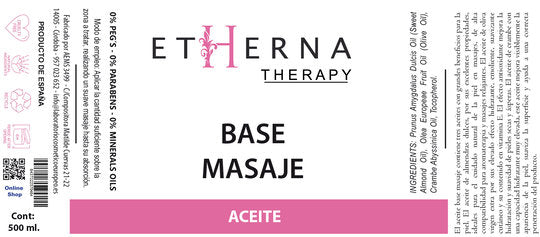 Aceite Base Masaje 500 ml COMPOSICIÓN EXCEPCIONAL