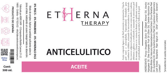 Aceite Anticeluítico-Drenante 500 ml. PRODUCTO PROFESIONAL